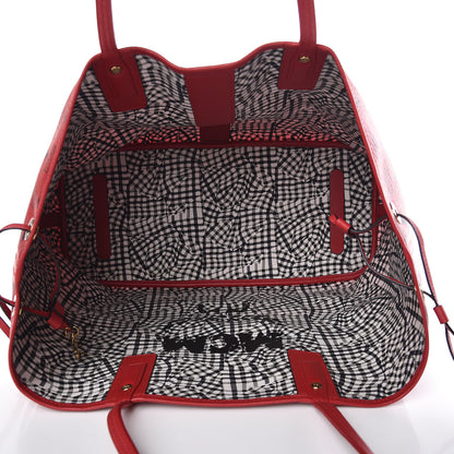 MCM Visetos Large Liz Reversible Shopper Tote Ruby Red 8 of 12