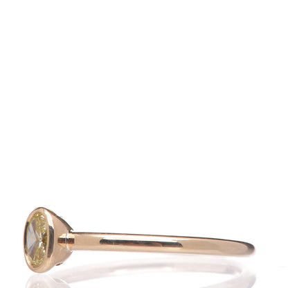 Tiffany 18K Yellow Gold .28 Carat Fancy Yellow Diamond Bezet Oval Ring 54 7 3 of 6