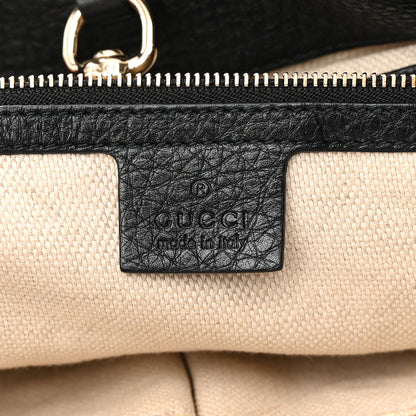 Gucci Pebbled Calfskin Medium Soho Chain Shoulder Bag Black 6 of 17