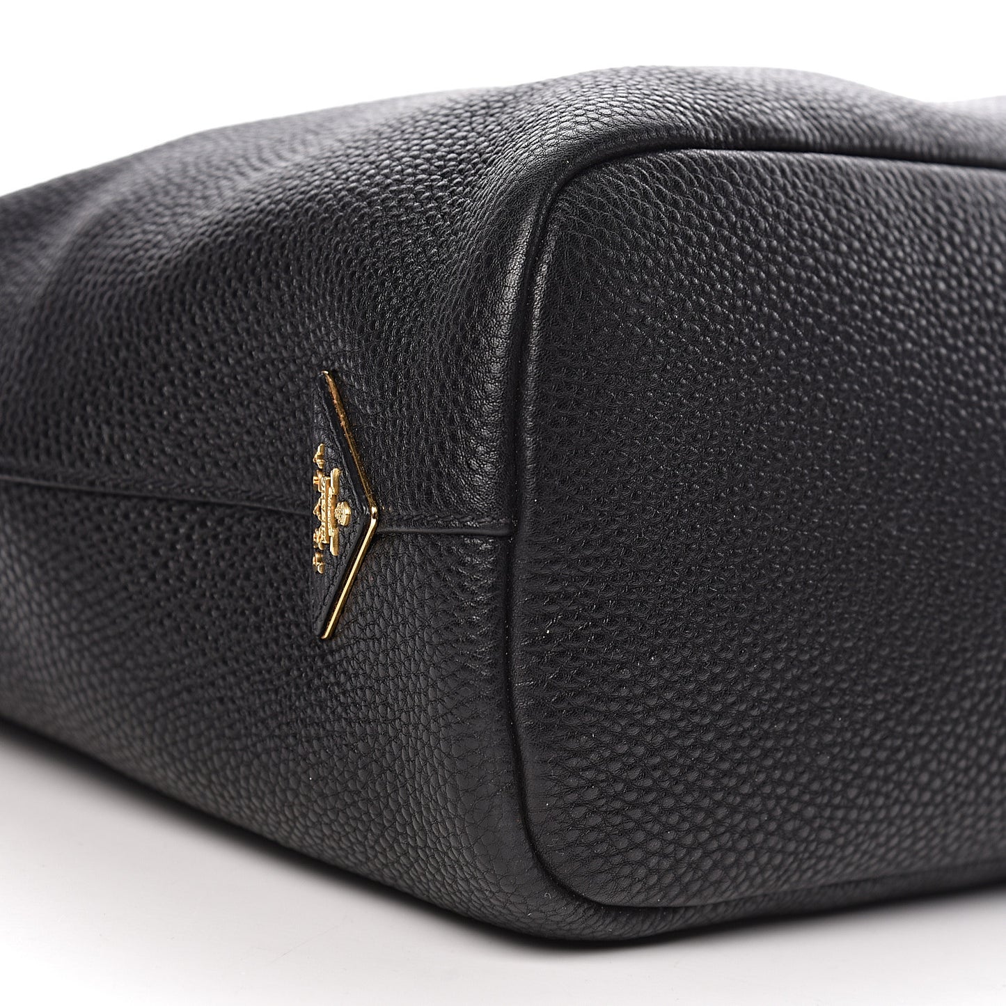 Vitello Daino Embossed Logo Hobo Black