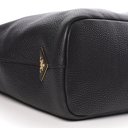 Prada Vitello Daino Embossed Logo Hobo Black 17 of 21