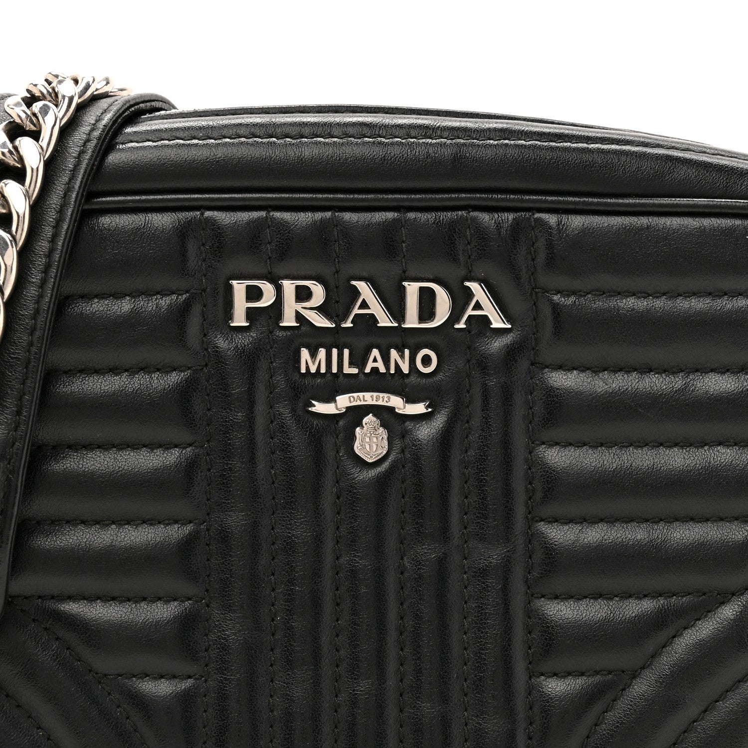 Prada Soft Calfskin Diagramme Camera Bag Black 7 of 13