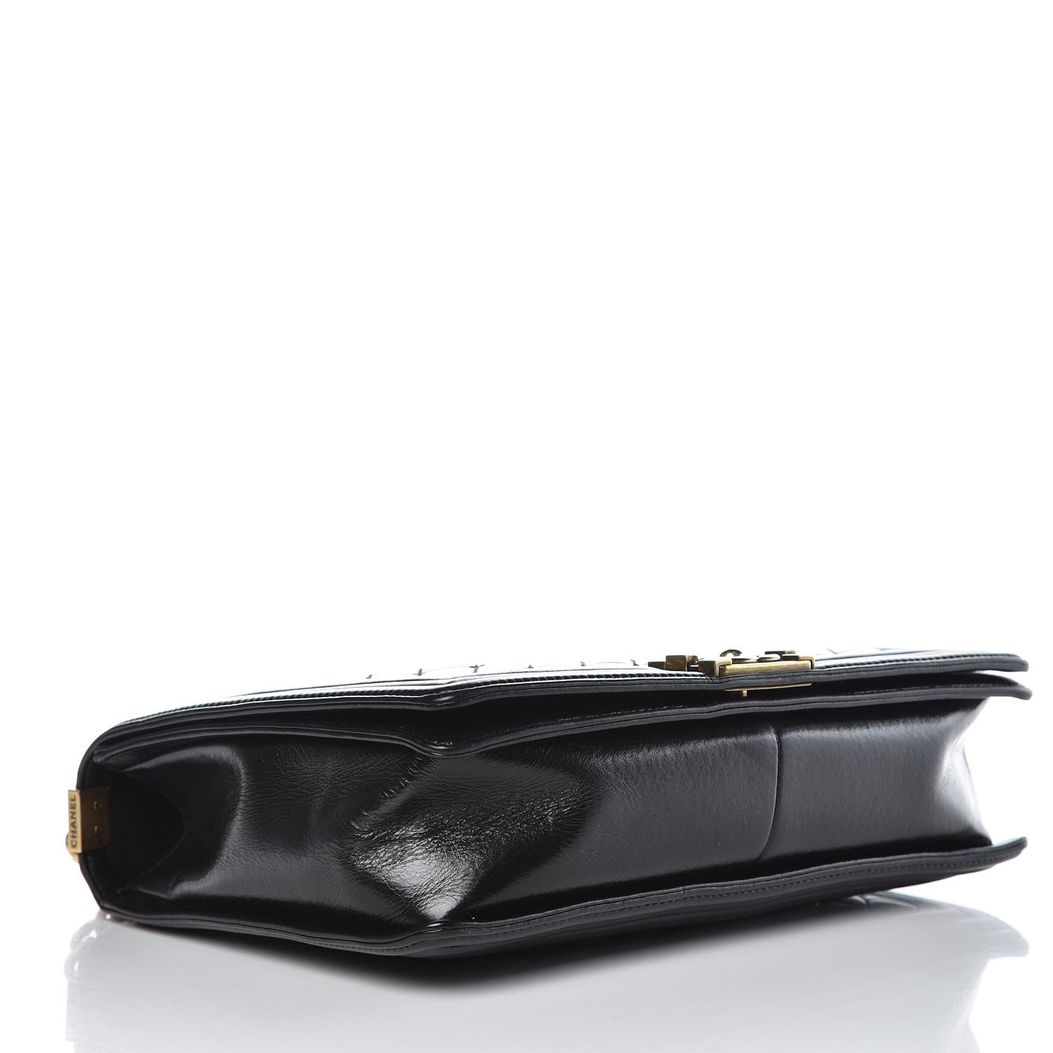Chanel Glazed Calfskin Quilted Large Boy Flap Black 4 of 12
