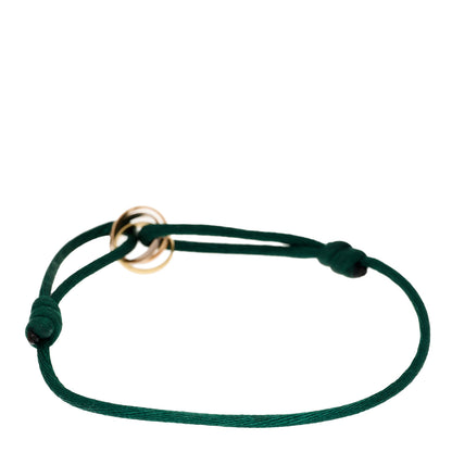 Cartier 18k Pink Yellow White Gold Trinity Adjustable Cord Bracelet Green 2 of 5
