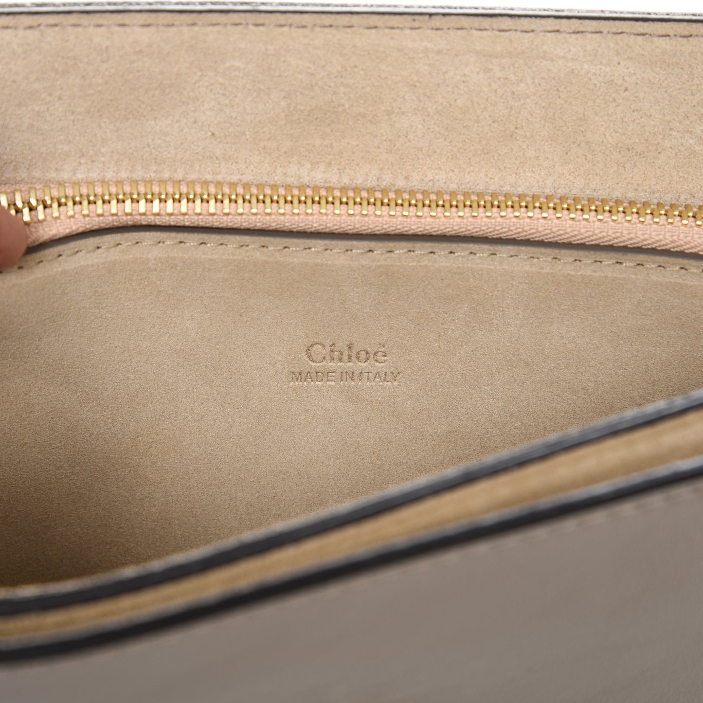 Calfskin Suede Medium Faye Shoulder Bag Motty Grey