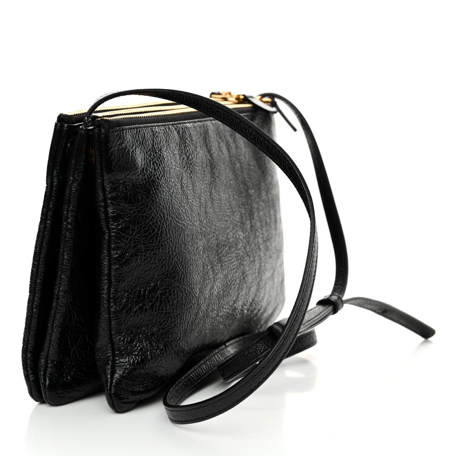 Celine Shiny Goatskin Large Trio Crossbody Bag Black 3 of 13