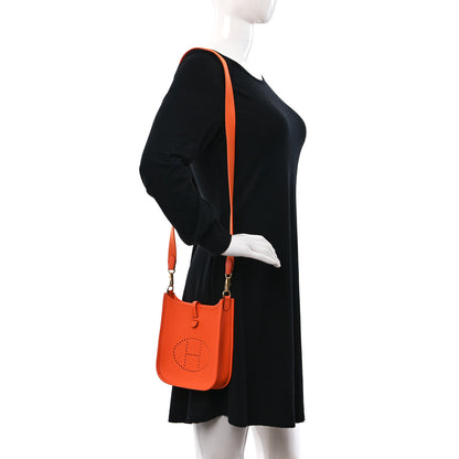 Hermes Taurillon Clemence Evelyne TPM Orange 2 of 10
