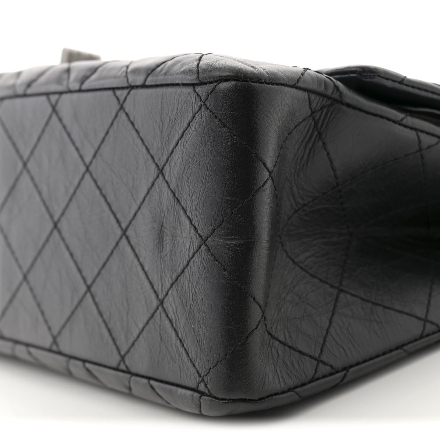Aged Calfskin Quilted 2.55 Reissue 227 Flap Black