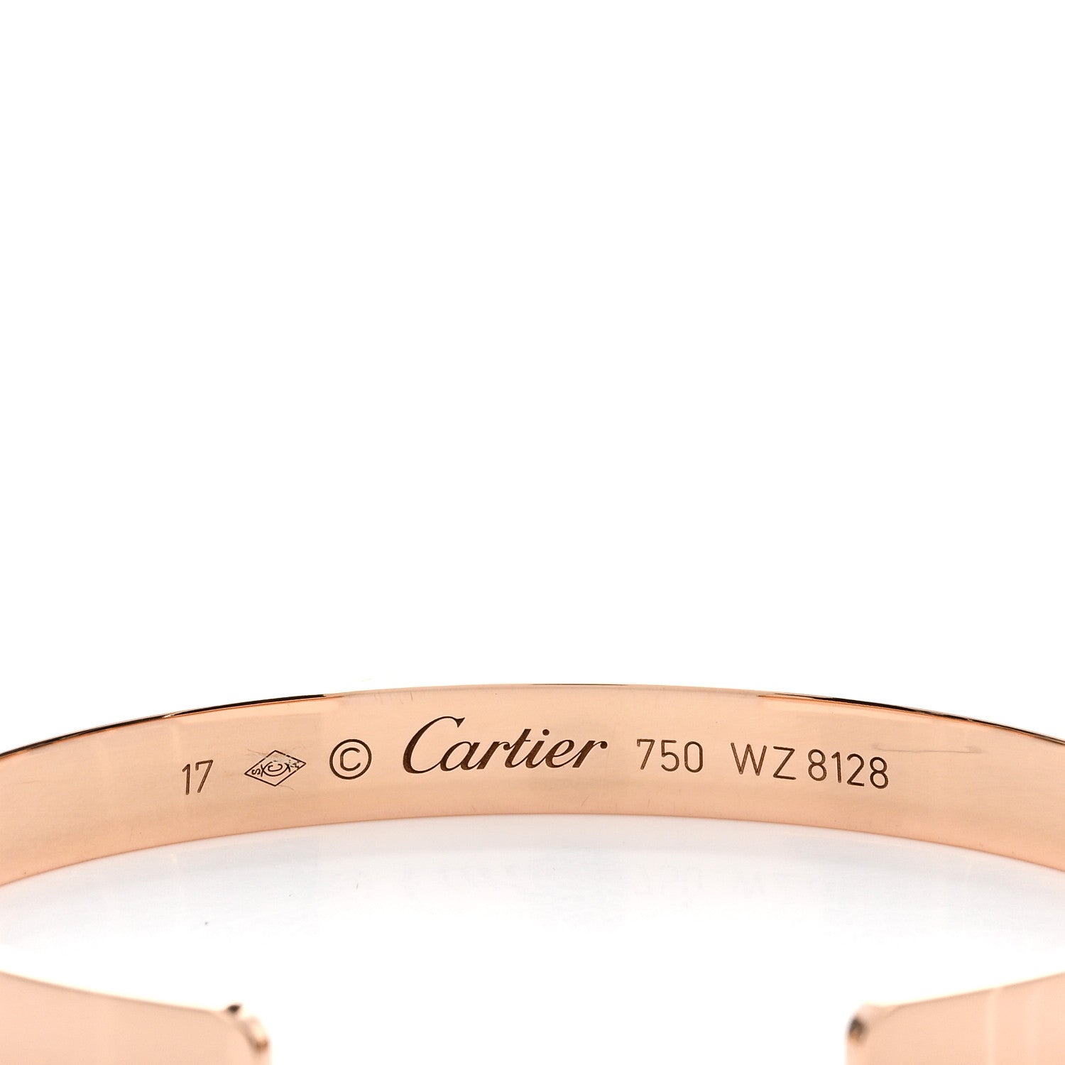Cartier 18K Pink Gold LOVE Cuff Bracelet 17 3 of 5