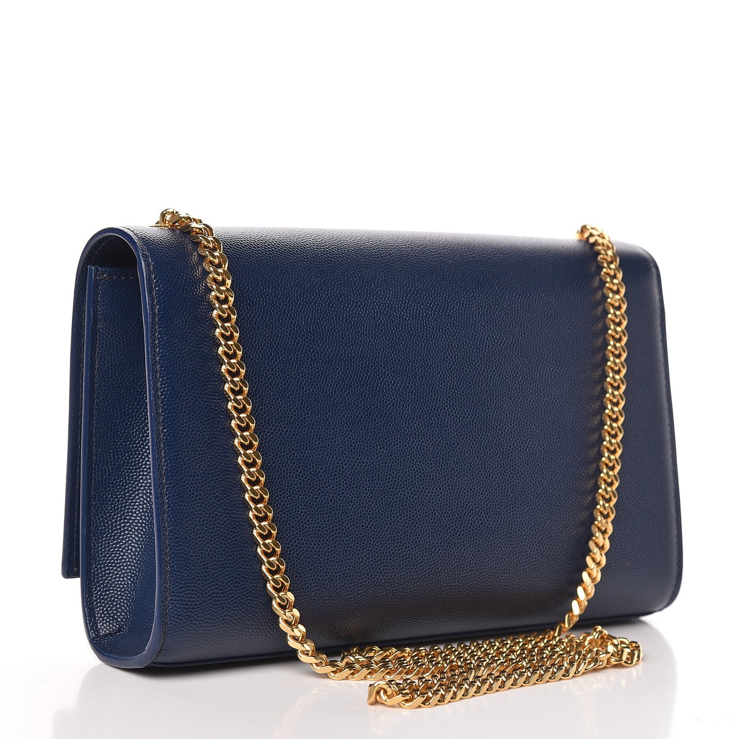 Grain De Poudre Medium Classic Monogram Kate Satchel Denim Blue
