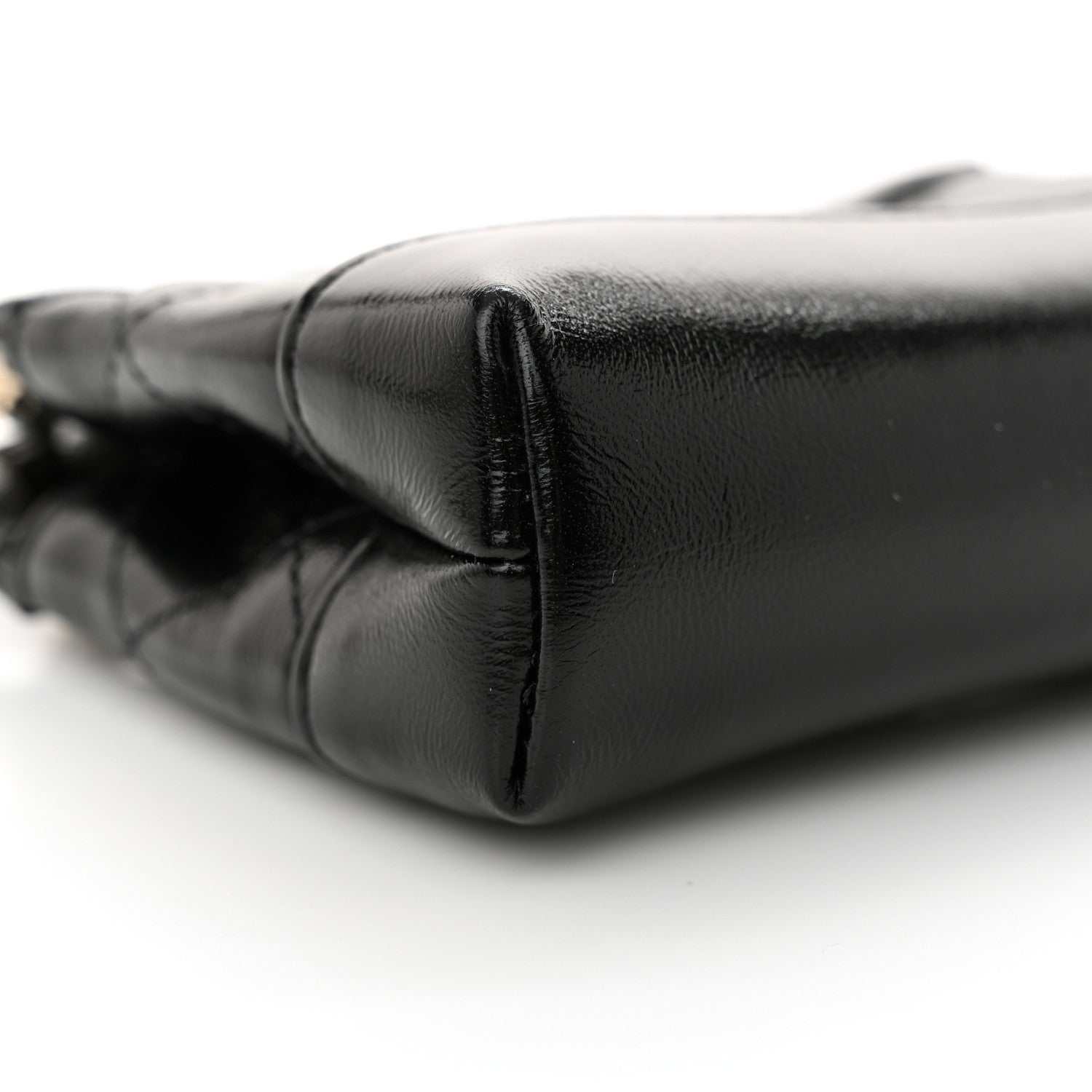 Chanel Shiny Lambskin Quilted Micro 31 Clutch With Chain Black 9 of 12