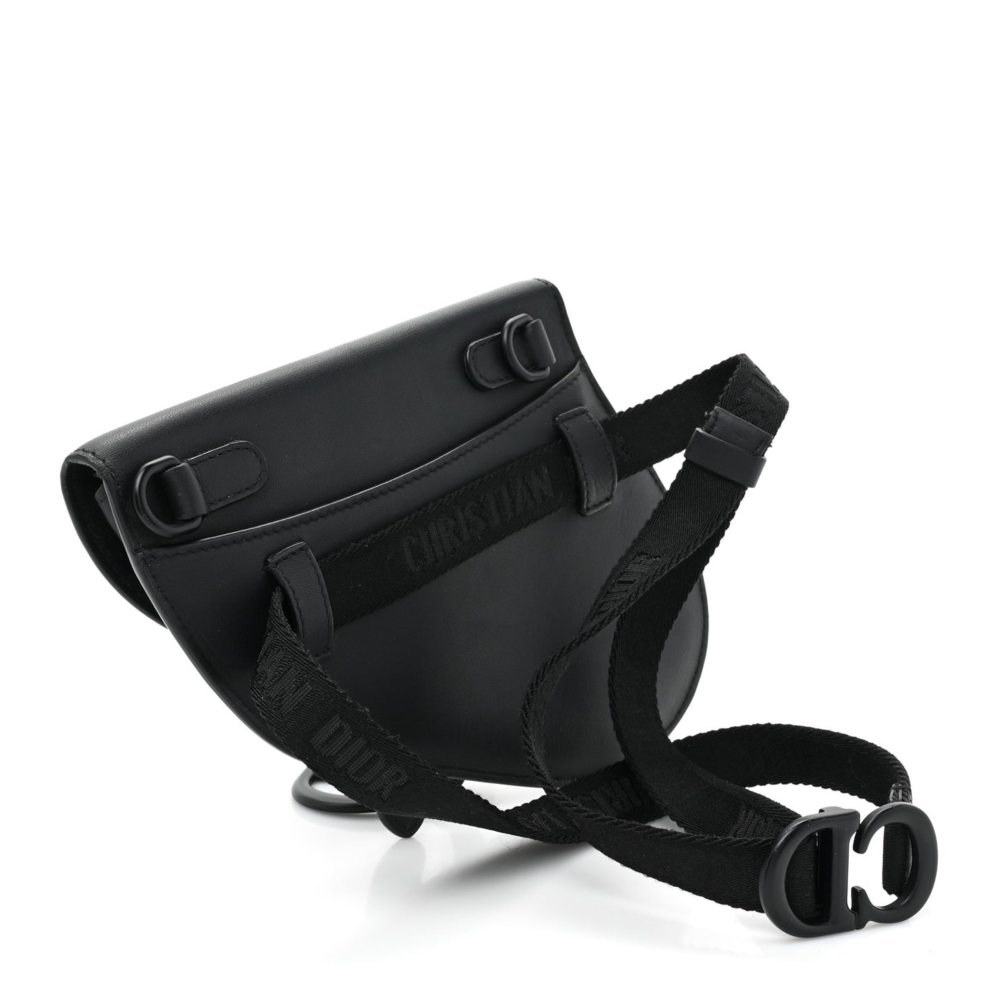 Ultra Matte Calfskin Saddle Belt Bag Black