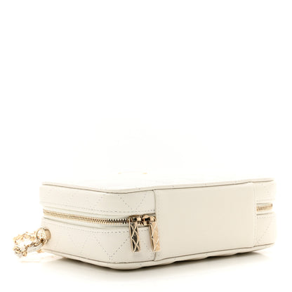 Chanel Caviar Quilted Top Handle Vanity Case White 4 of 10