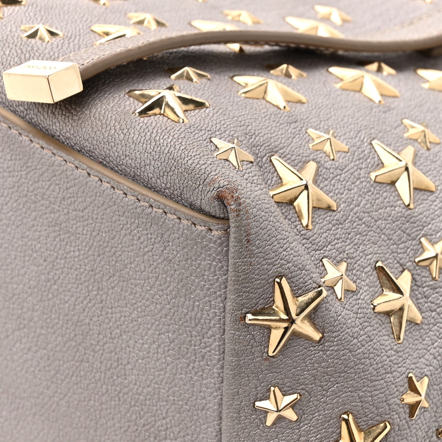 Metallic Calfskin Sasha Star Studded Tote Silver