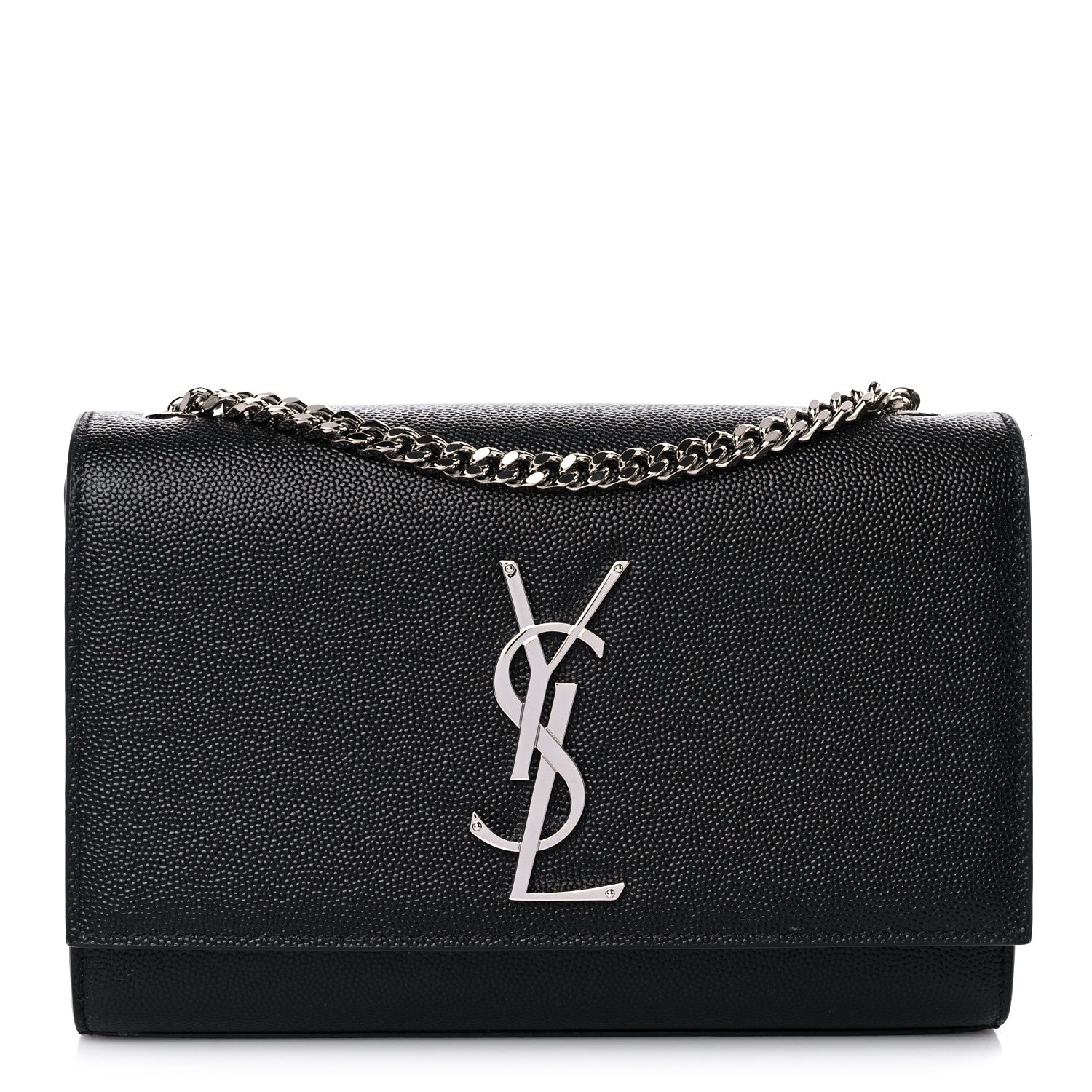 Saint Laurent Grain De Poudre Small Monogram Kate Satchel Black 1 of 8