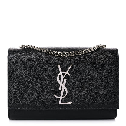 Saint Laurent Grain De Poudre Small Monogram Kate Satchel Black 1 of 8