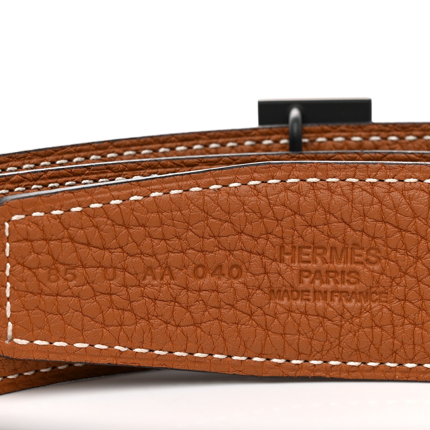 Hermes Chamonix 135 Togo Constance Belt 85 34 Black Gold 5 of 7