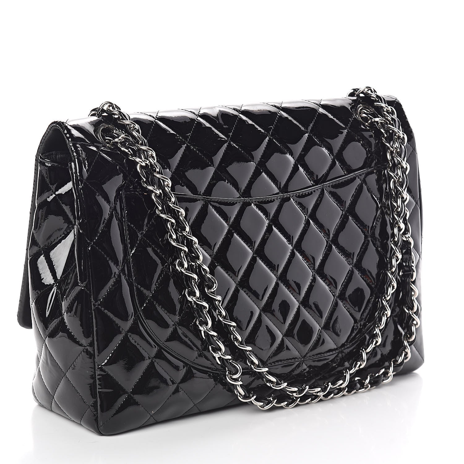 Chanel Patent Quilted Maxi Single Flap Black 3 of 10