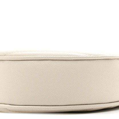 Saint Laurent Grain De Poudre Matelasse Chevron Quilted Round Vinyle Camera Bag Crema Soft 10 of 10