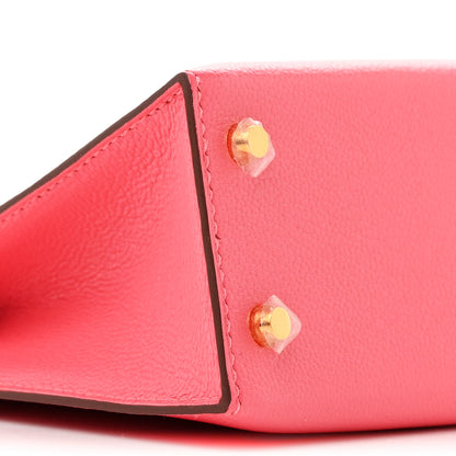 Hermes Chevre Mysore Mini Kelly Sellier 20 Rose Lipstick 9 of 15