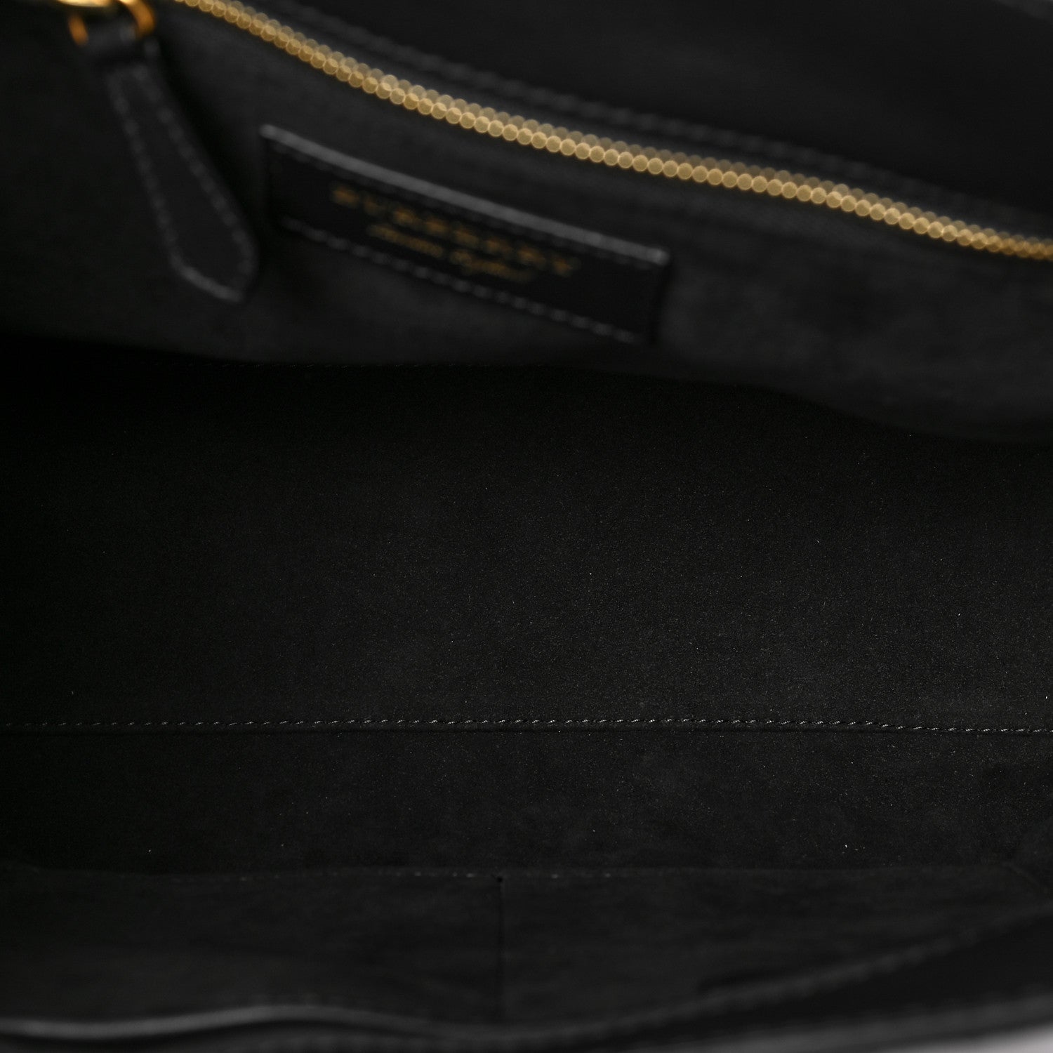 Burberry Suede Calfskin Watersnake Medium Buckle Tote Black Gold 4 of 6