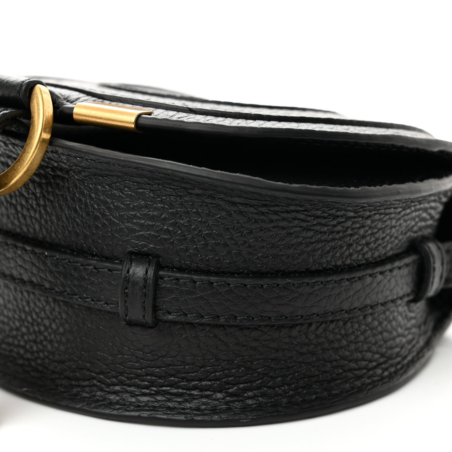 Calfskin Nano Marcie Saddle Bag Black