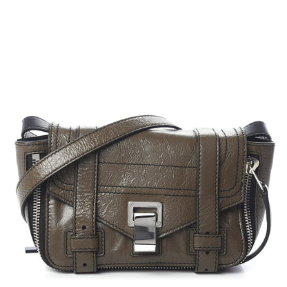 Proenza Schouler Crinkled Calfskin PS1 Mini Zip Crossbody Smoke 1 of 8