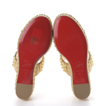 Christian Louboutin Liege Pepite 60 Platform Sandals 37 Version Gold 5 of 8