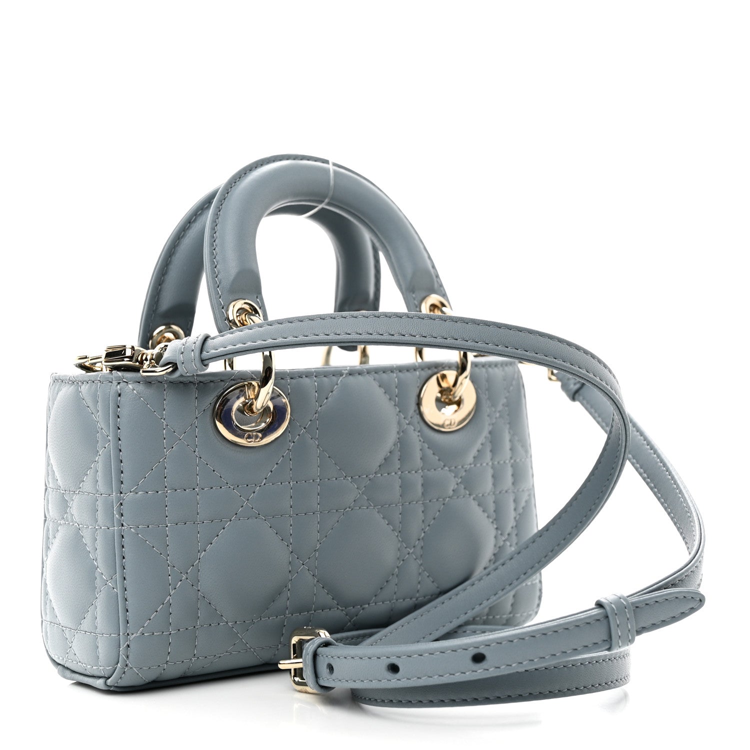 Christian Dior Lambskin Cannage Micro Lady D-Joy Cloud Blue