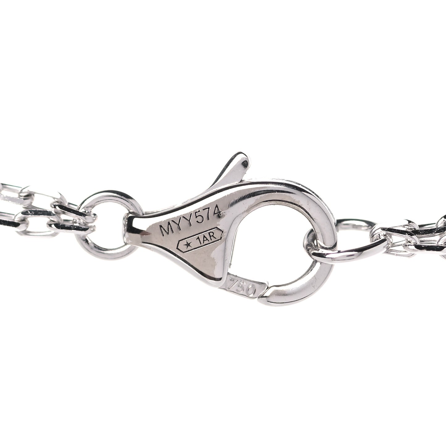 18K White Gold 2 Diamond LOVE Necklace