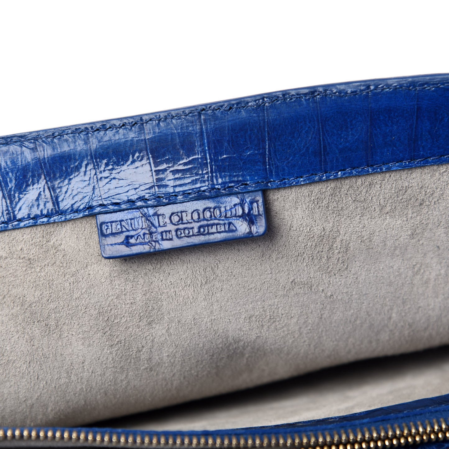 Crocodile Foldover Clutch Blue