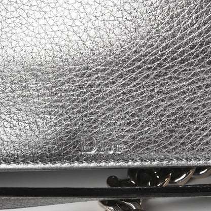 Christian Dior Metallic Grained Calfskin Medium Diorama Flap Bag Silver 7 of 9