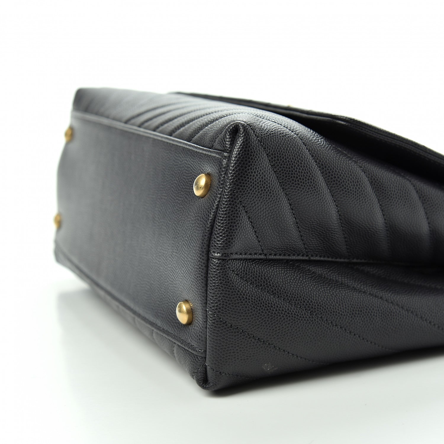 Chanel Caviar Chevron Quilted Small Coco Handle Flap Dark Grey 7 of 10