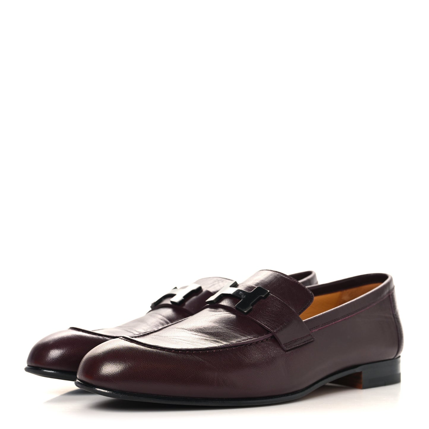 hermes men's dress shoes Hermes Goatskin Mens Paris Loafers 43 Marron Mahogany 1869151 – FASHIONPHILE
