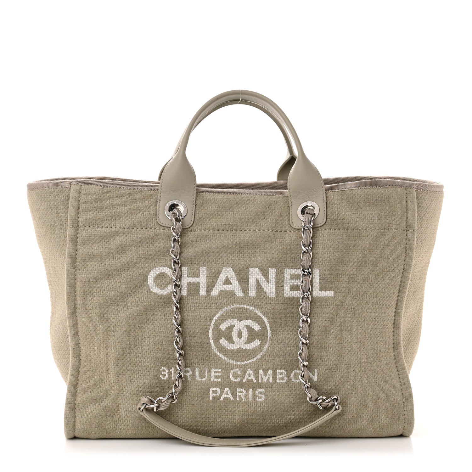 Chanel Mixed Fibers Medium Deauville Tote Grey 3 of 14