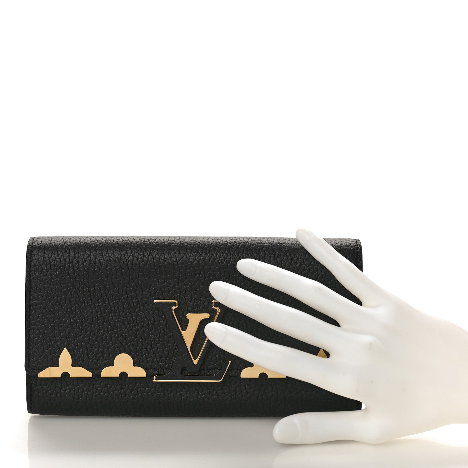 Louis Vuitton Taurillon Embellished Capucines Long Wallet Black 2 of 7