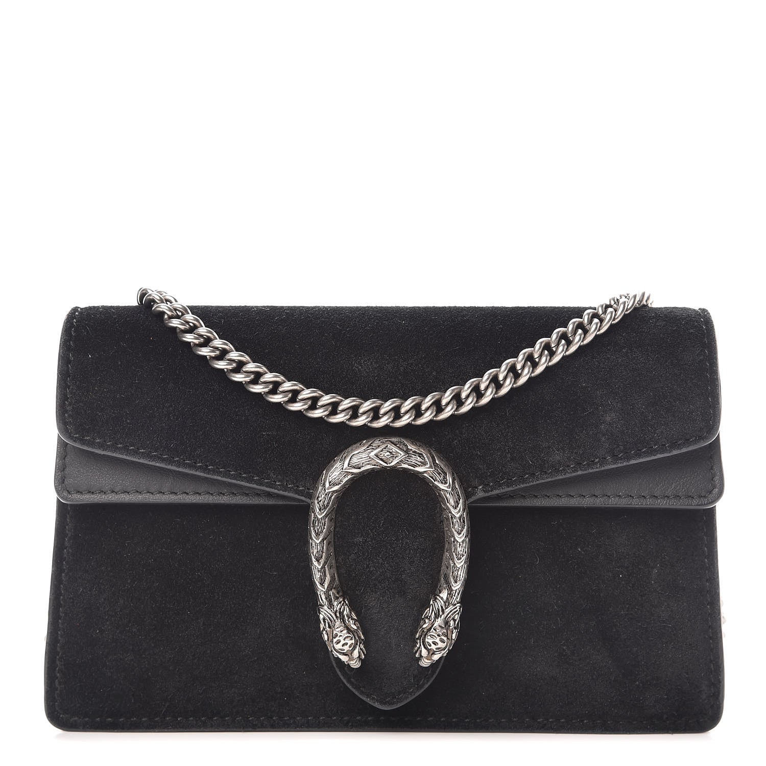 Gucci Suede Super Mini Dionysus Shoulder Bag Black 1 of 7