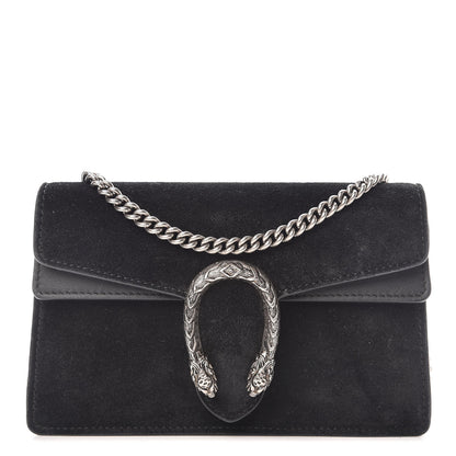 Gucci Suede Super Mini Dionysus Shoulder Bag Black 1 of 7