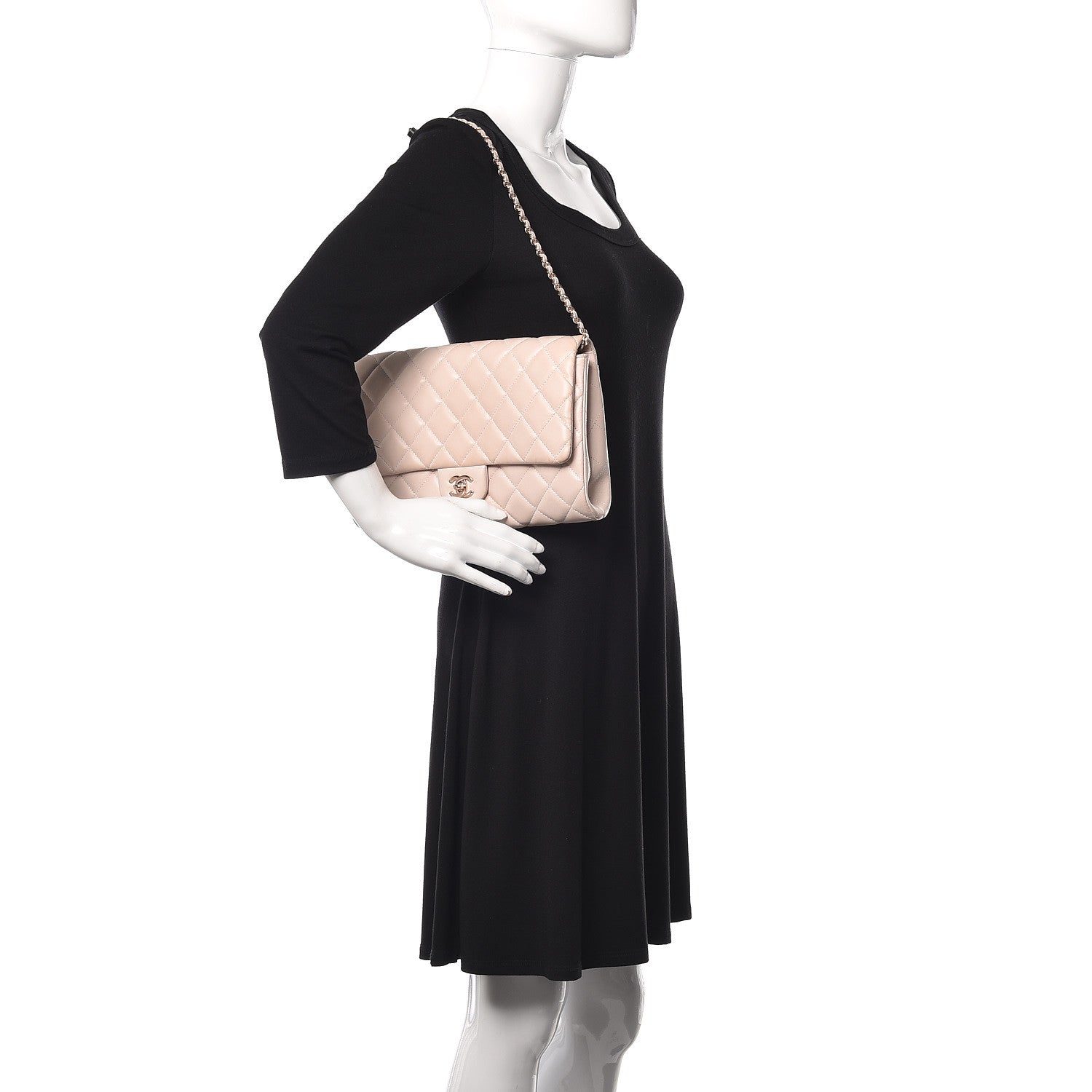 Chanel Lambskin Quilted Clutch With Chain Flap Beige Clair 2 of 11