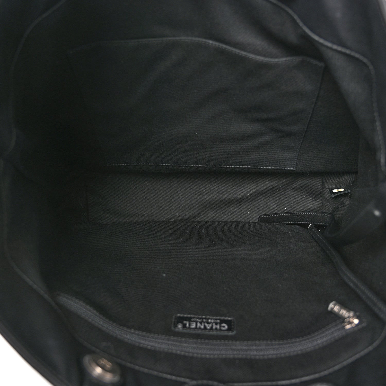 Chanel Calfskin Large Coco Eyelets Shopping Tote Black 5 of 10