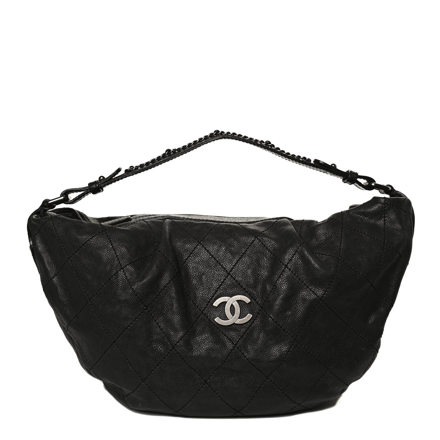 Chanel Caviar Stitched Large Outdoor Hobo Black 1 of 12