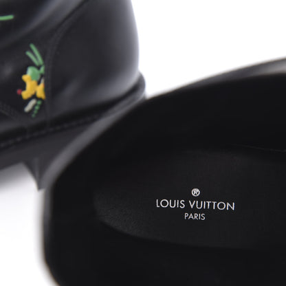 Louis Vuitton Calfskin Wonderland Ranger Flowers Boots 37.5 Black 8 of 10
