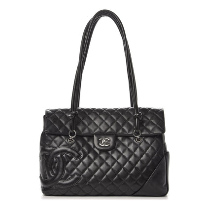 Chanel Calfskin Quilted Large Cambon Flap Black 1 of 12
