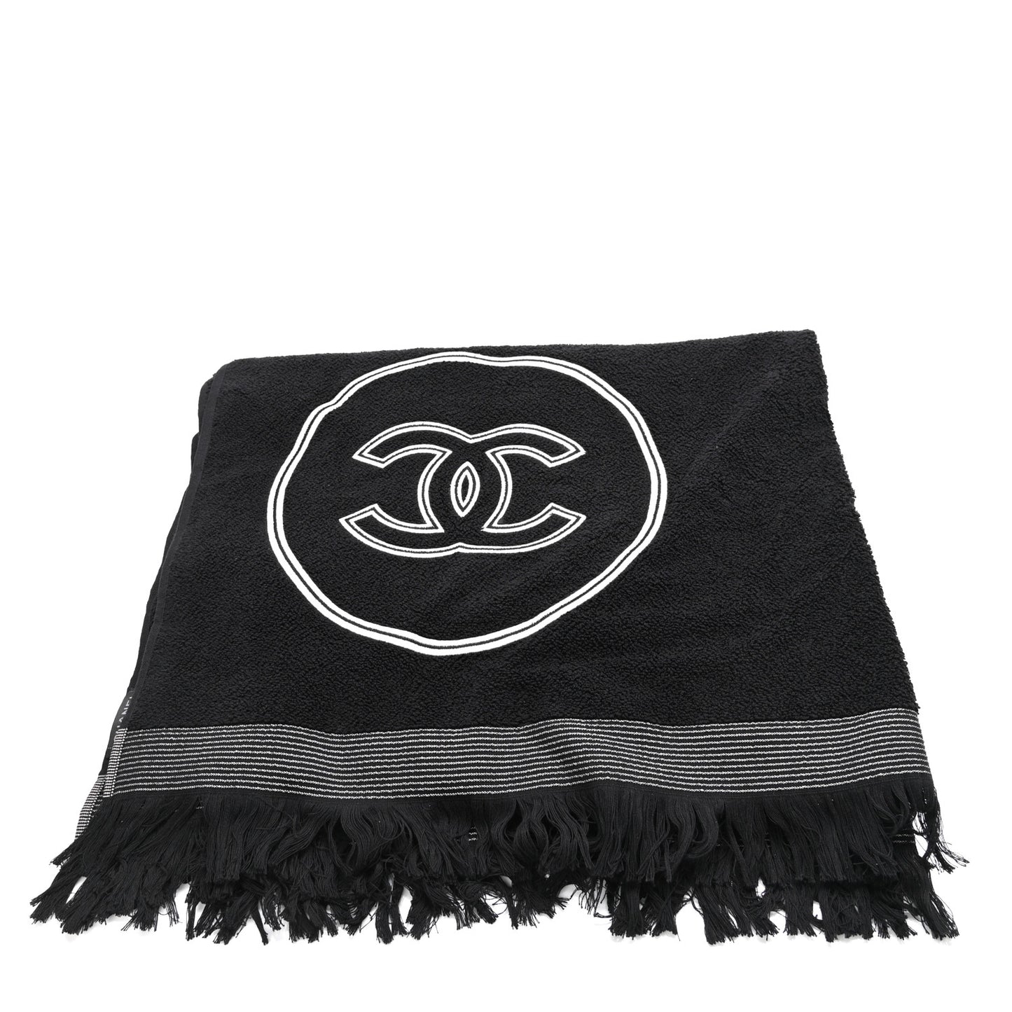 Terry Cotton CC Beach Tote Towel Set Black