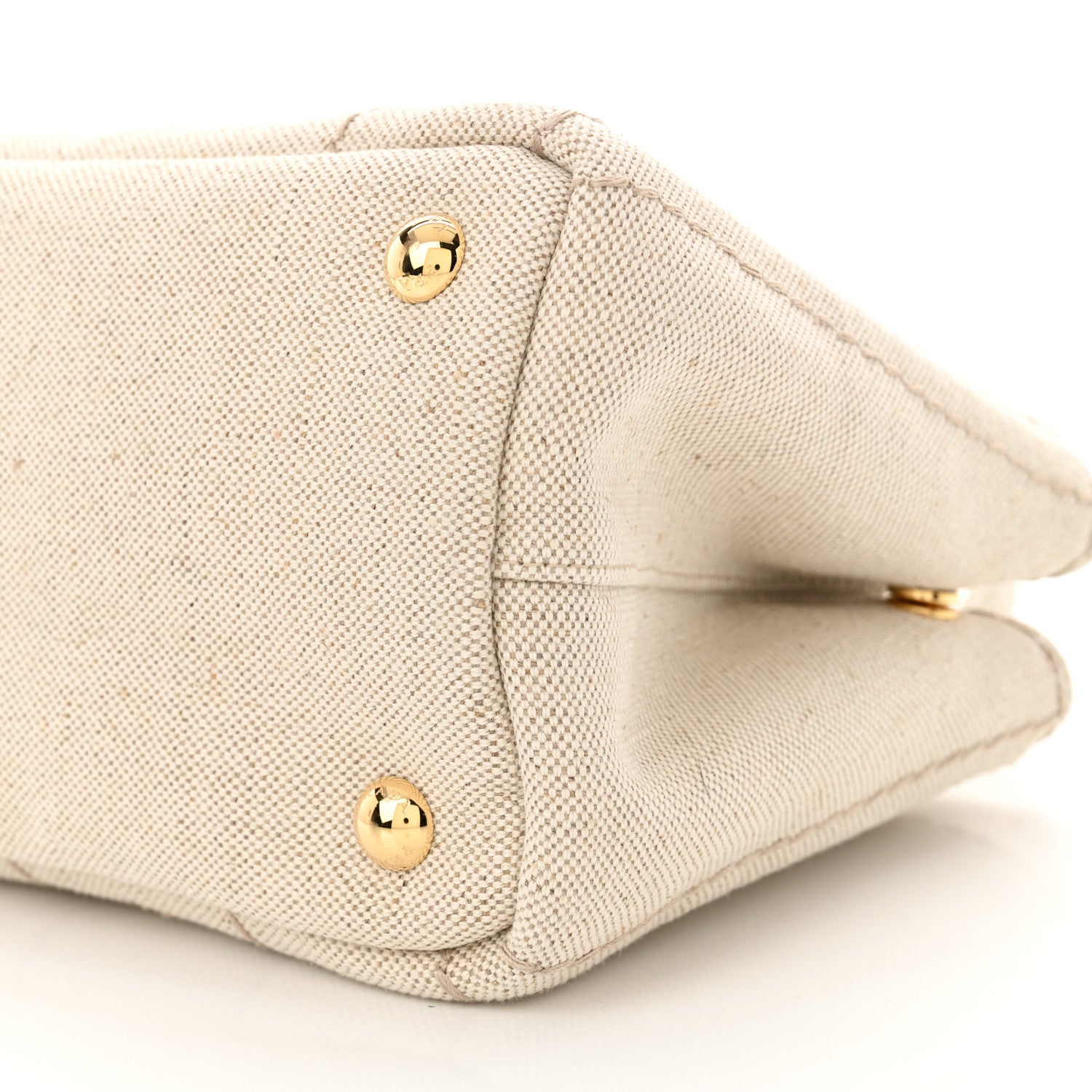 Prada Linen Vitello Mini Logo Tote Natural 10 of 10