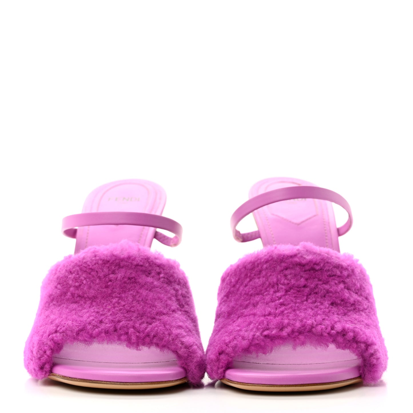 Shearling Vitello Fendi First 95mm Slide Sandals 40 Bouganville Colorado