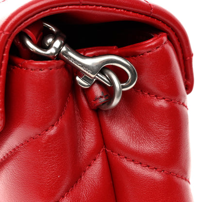 Saint Laurent Calfskin Y Quilted Monogram Toy Loulou Crossbody Bag Rouge Eros 12 of 12