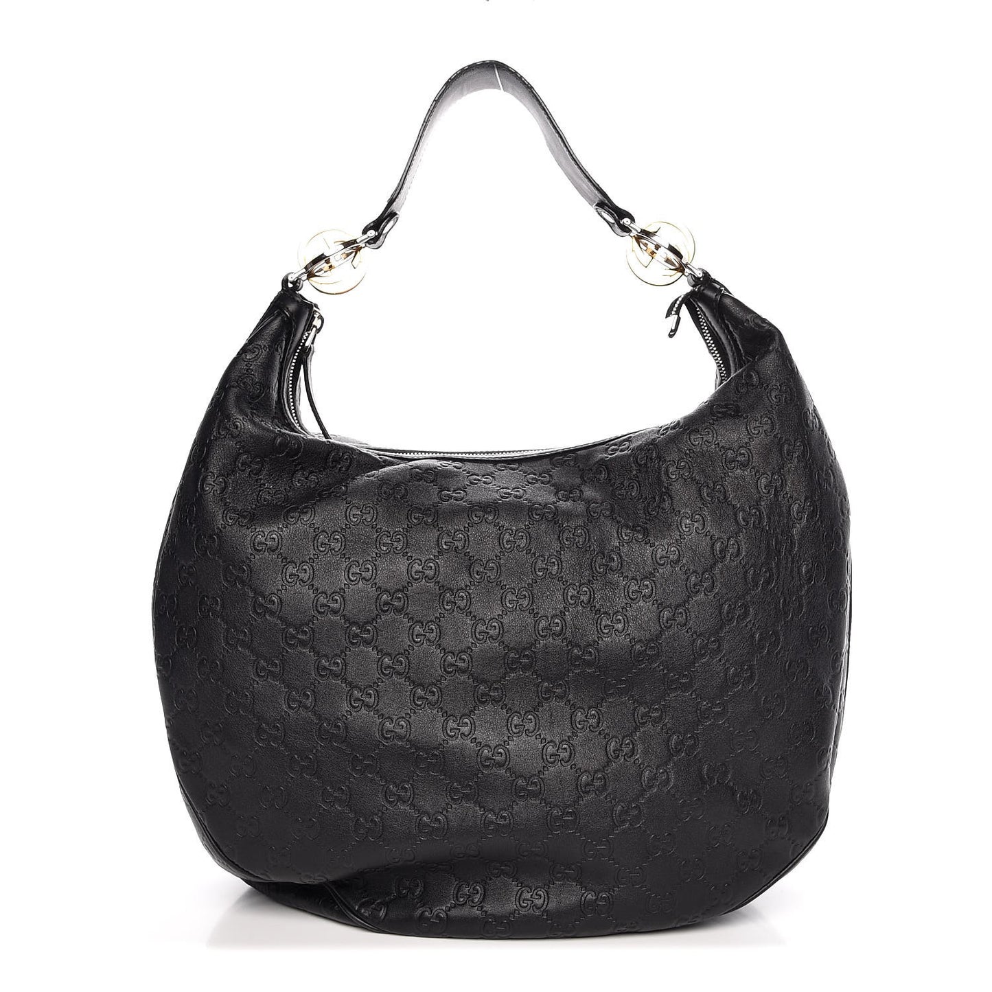 Guccissima Large GG Twins Hobo Black