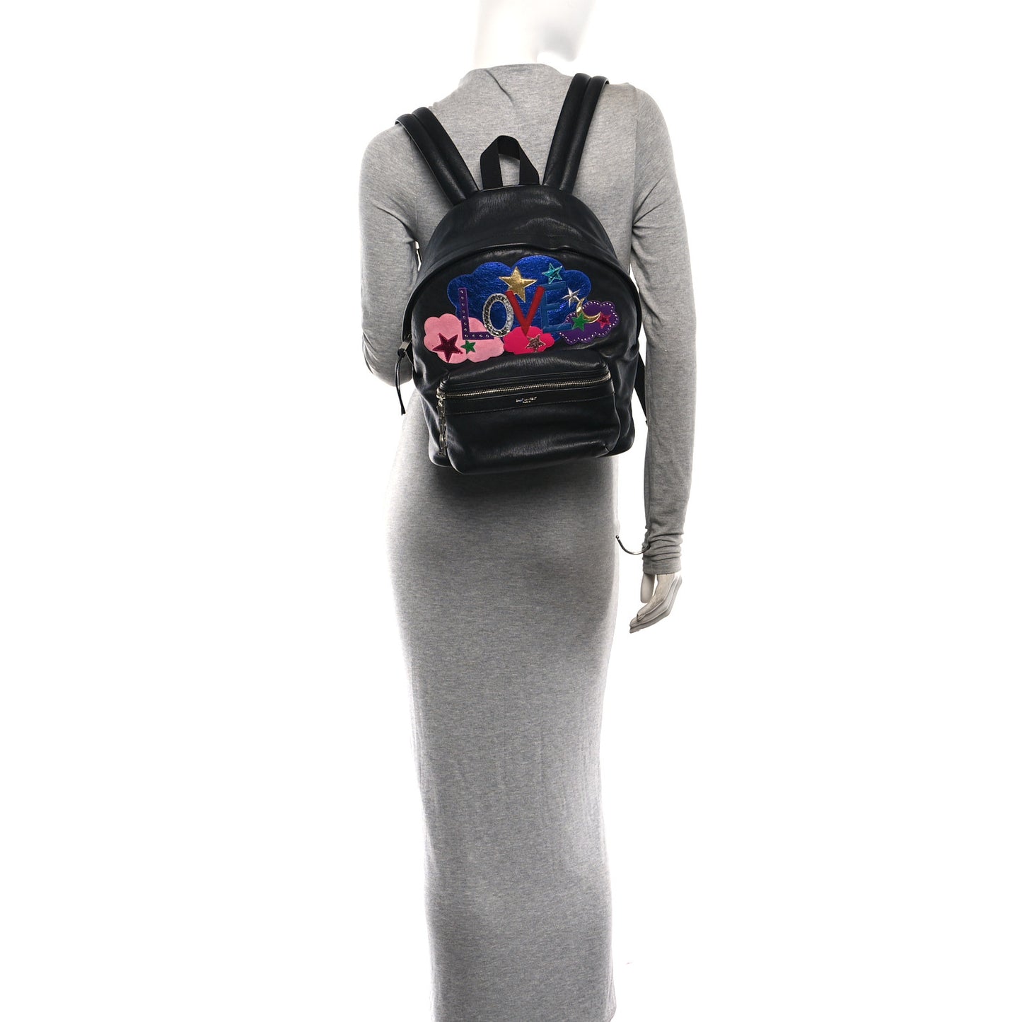 Sheepskin Love Appliqué Mini City Backpack Black