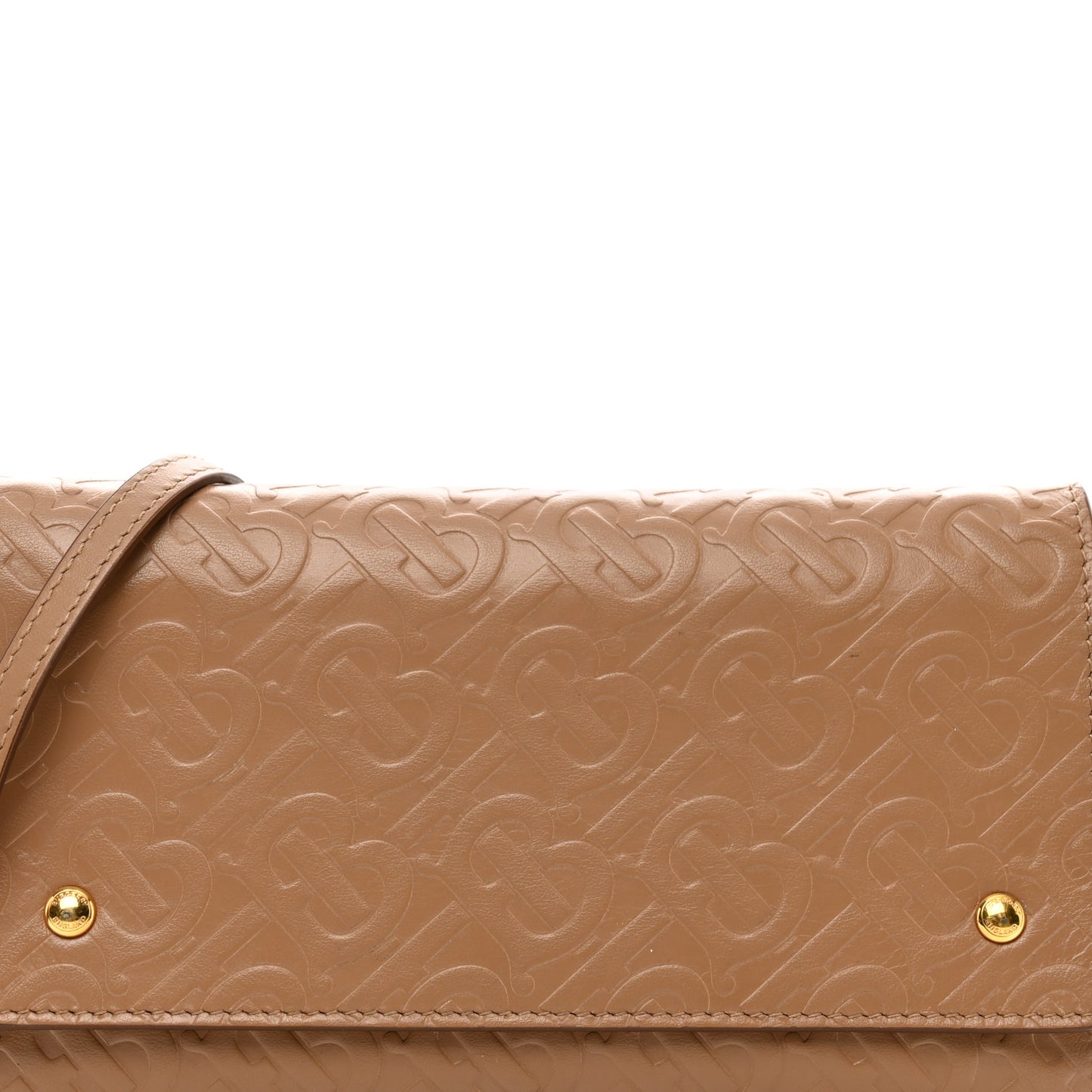 Calfskin Embossed Monogram Crossbody Light Camel